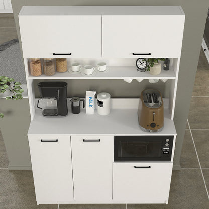 Έπιπλο κουζίνας Tuco 3 Megapap χρώμα λευκό 123,8x40x180εκ. - Hippiehome.gr