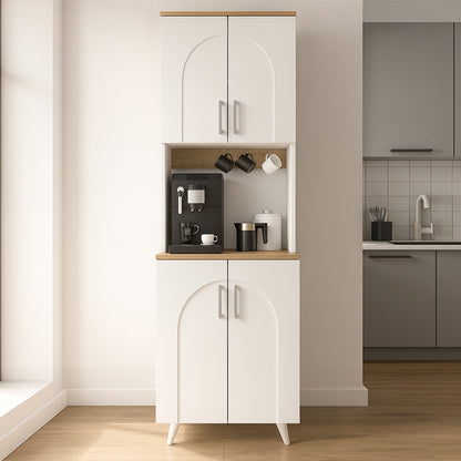 Έπιπλο κουζίνας Kalira 2 Megapap χρώμα λευκό - rota oak 60x40x196εκ. - Hippiehome.gr