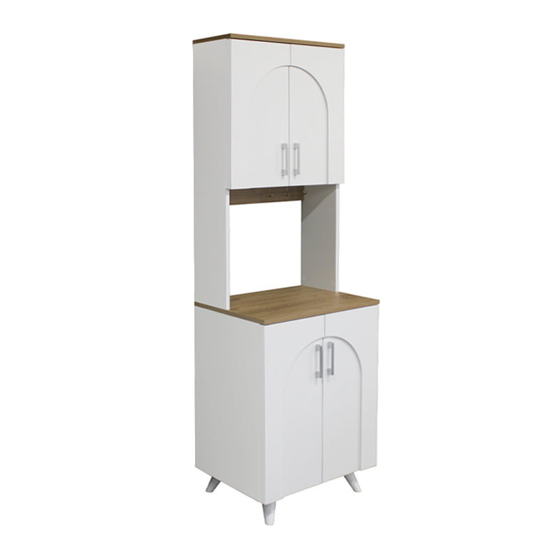 Έπιπλο κουζίνας Kalira 2 Megapap χρώμα λευκό - rota oak 60x40x196εκ. - Hippiehome.gr