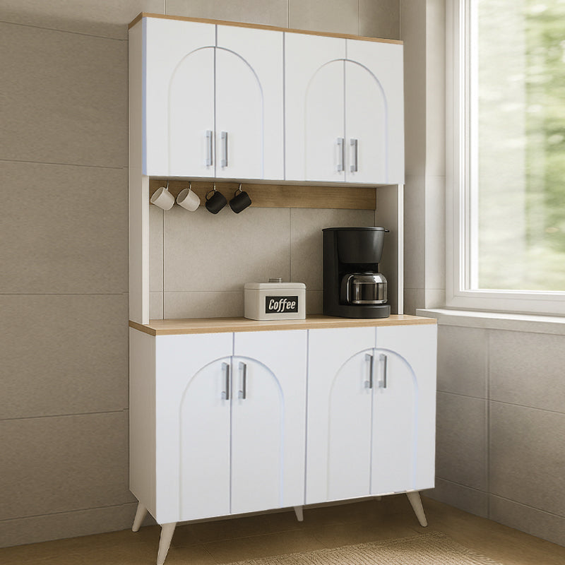 Έπιπλο κουζίνας Kalira 4 Megapap χρώμα λευκό - rota oak 120x40x196εκ. - Hippiehome.gr