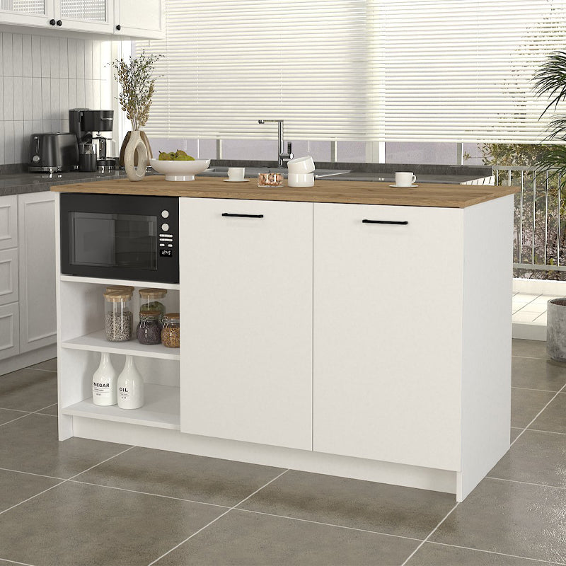 Τραπέζι - Πάγκος κουζίνας Peres Megapap χρώμα λευκό - sepet oak 150x70x91,8εκ. - Hippiehome.gr