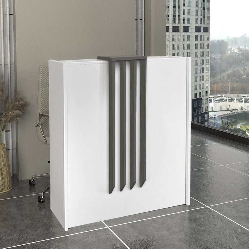 Γραφείο υποδοχής - reception Hola Megapap χρώμα λευκό - ανθρακί 93,6x45,2x110,3εκ. - Hippiehome.gr