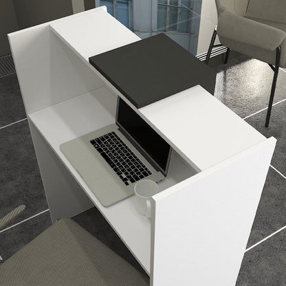 Γραφείο υποδοχής - reception Hola Megapap χρώμα λευκό - ανθρακί 93,6x45,2x110,3εκ. - Hippiehome.gr