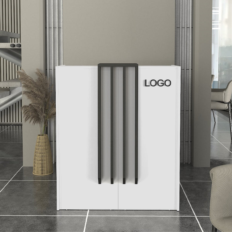 Γραφείο υποδοχής - reception Hola Megapap χρώμα λευκό - ανθρακί 93,6x45,2x110,3εκ. - Hippiehome.gr