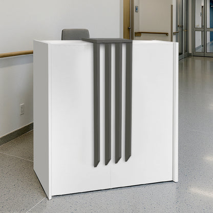 Γραφείο υποδοχής - reception Hola Megapap χρώμα λευκό - ανθρακί 93,6x45,2x110,3εκ. - Hippiehome.gr