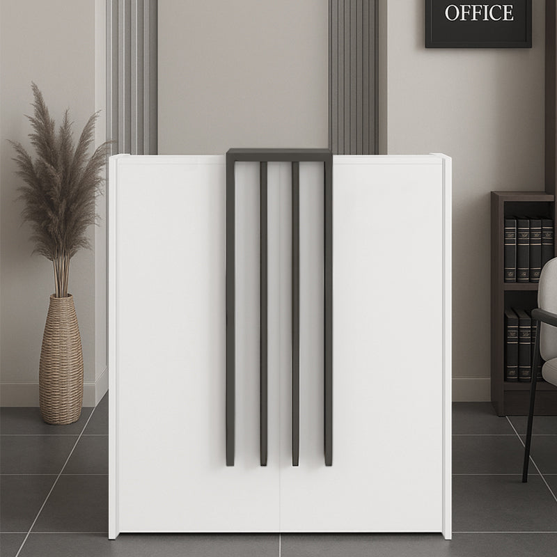 Γραφείο υποδοχής - reception Hola Megapap χρώμα λευκό - ανθρακί 93,6x45,2x110,3εκ. - Hippiehome.gr