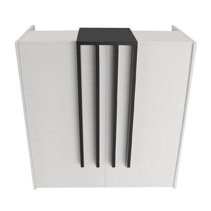 Γραφείο υποδοχής - reception Hola Megapap χρώμα λευκό - ανθρακί 93,6x45,2x110,3εκ. - Hippiehome.gr