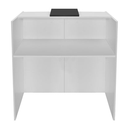 Γραφείο υποδοχής - reception Hola Megapap χρώμα λευκό - ανθρακί 93,6x45,2x110,3εκ. - Hippiehome.gr