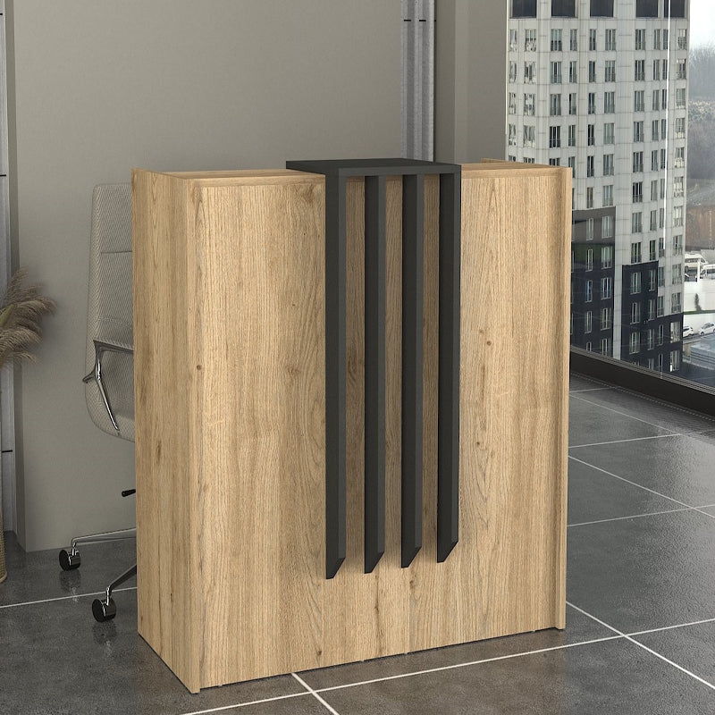 Γραφείο υποδοχής - reception Hola Megapap χρώμα sepet oak - ανθρακί 93,6x45,2x110,3εκ. - Hippiehome.gr