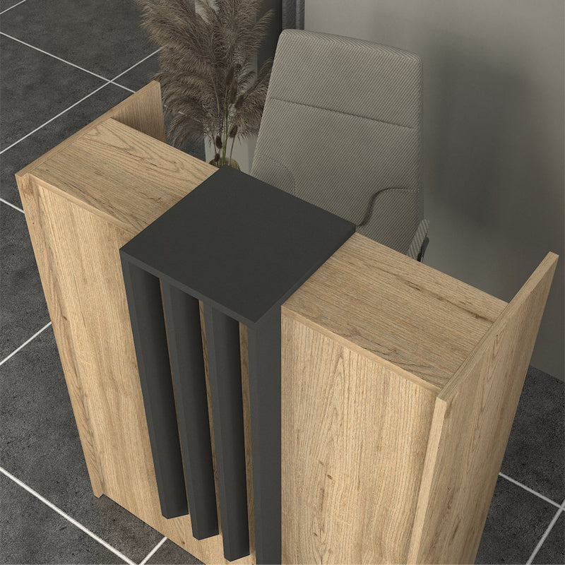 Γραφείο υποδοχής - reception Hola Megapap χρώμα sepet oak - ανθρακί 93,6x45,2x110,3εκ. - Hippiehome.gr