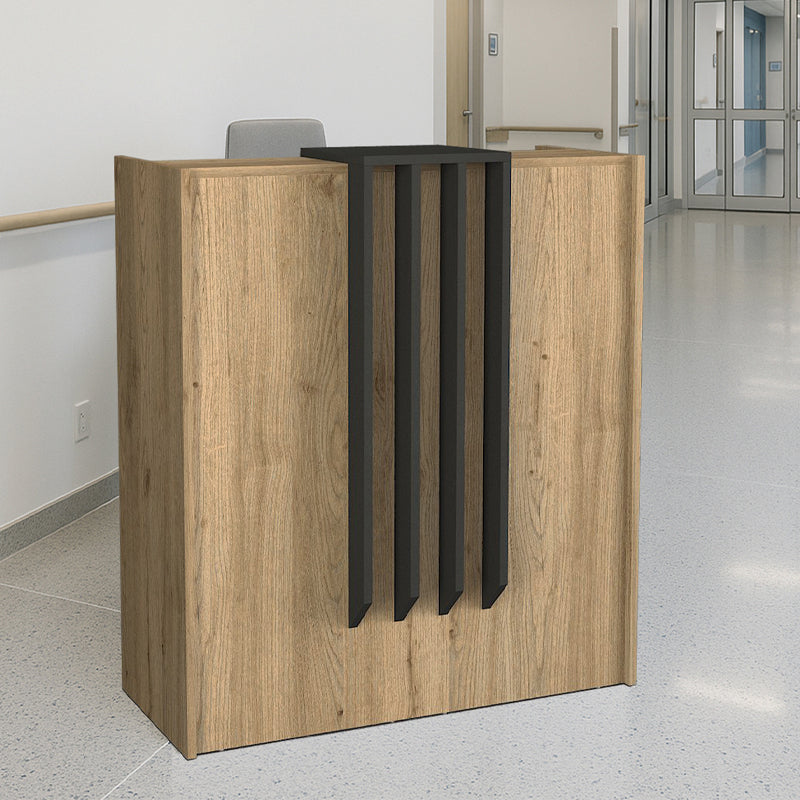 Γραφείο υποδοχής - reception Hola Megapap χρώμα sepet oak - ανθρακί 93,6x45,2x110,3εκ. - Hippiehome.gr