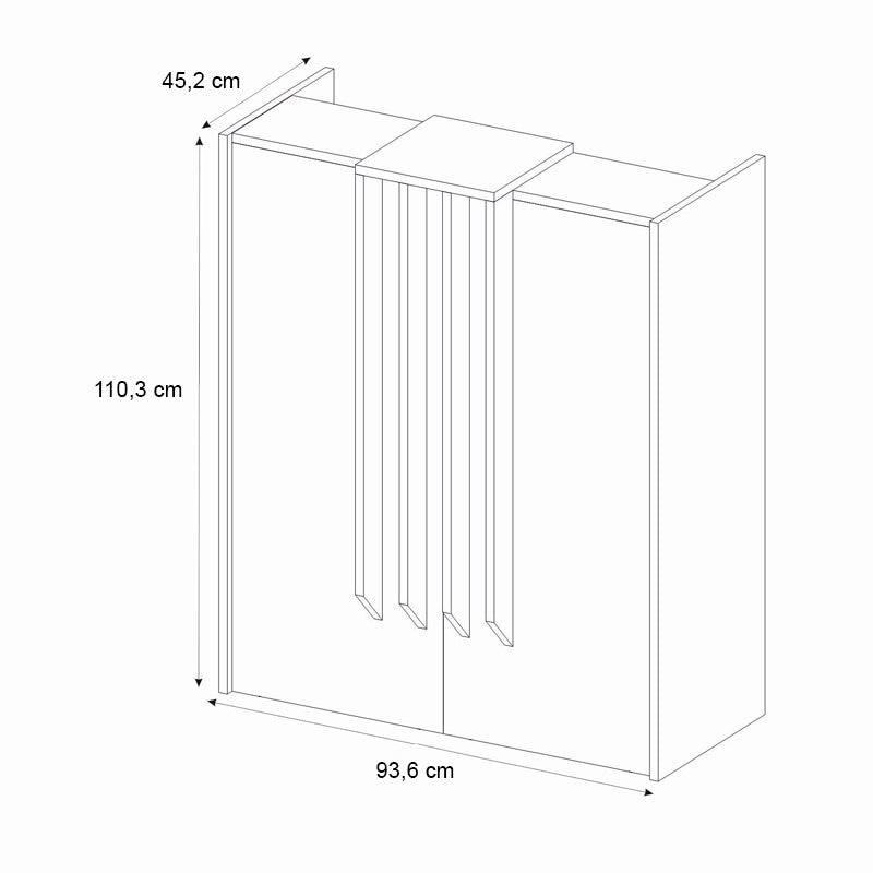 Γραφείο υποδοχής - reception Hola Megapap χρώμα sepet oak - ανθρακί 93,6x45,2x110,3εκ. - Hippiehome.gr