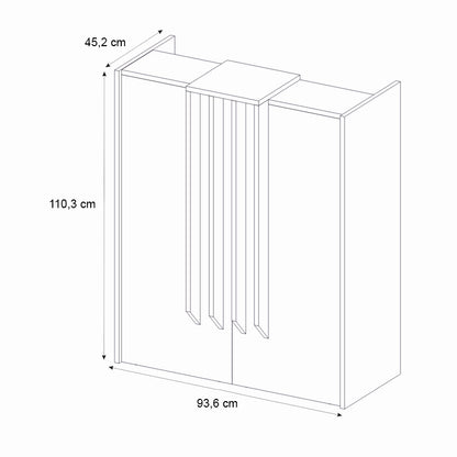 Γραφείο υποδοχής - reception Hola Megapap χρώμα sepet oak - ανθρακί 93,6x45,2x110,3εκ. - Hippiehome.gr