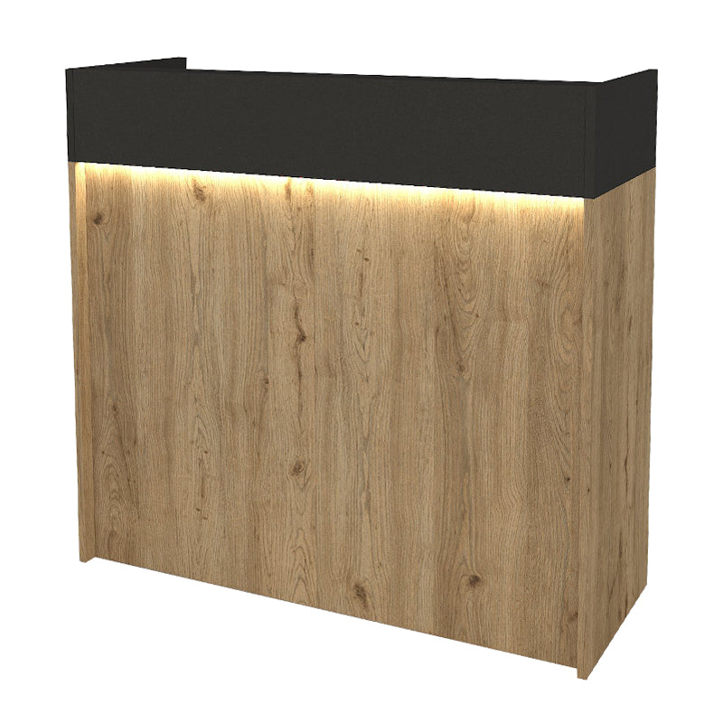 Γραφείο υποδοχής - reception Wilko Megapap με LED χρώμα sepet oak - ανθρακί 113,6x42x110εκ. - Hippiehome.gr