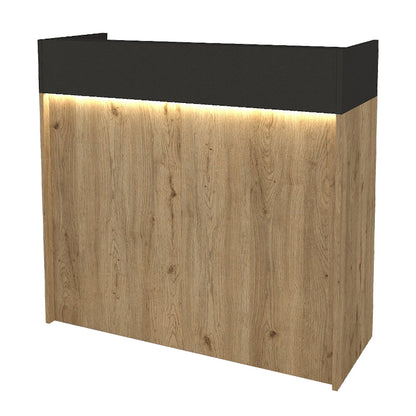 Γραφείο υποδοχής - reception Wilko Megapap με LED χρώμα sepet oak - ανθρακί 113,6x42x110εκ. - Hippiehome.gr