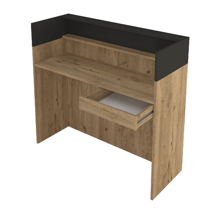 Γραφείο υποδοχής - reception Wilko Megapap με LED χρώμα sepet oak - ανθρακί 113,6x42x110εκ. - Hippiehome.gr