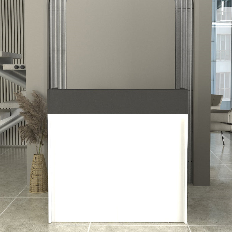 Γραφείο υποδοχής - reception Wilko Megapap με LED χρώμα λευκό - ανθρακί 113,6x42x110εκ. - Hippiehome.gr