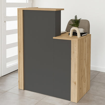 Γραφείο υποδοχής - reception Enter Megapap χρώμα sepet oak - ανθρακί 86,9x40x110,3εκ. - Hippiehome.gr