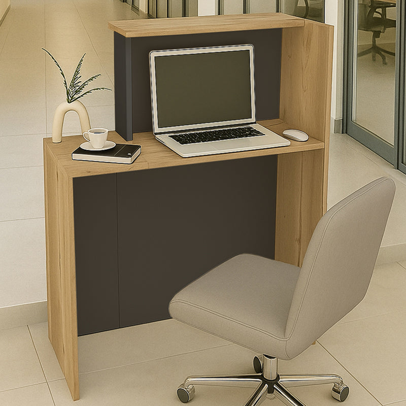 Γραφείο υποδοχής - reception Enter Megapap χρώμα sepet oak - ανθρακί 86,9x40x110,3εκ. - Hippiehome.gr