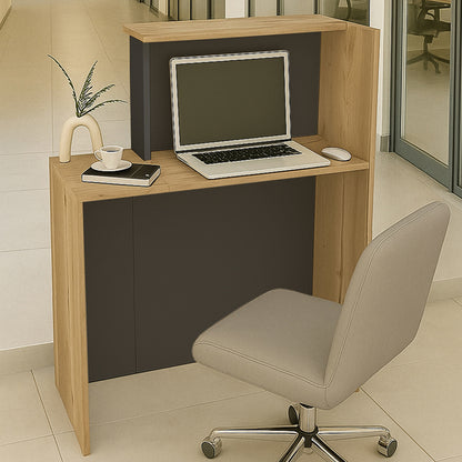 Γραφείο υποδοχής - reception Enter Megapap χρώμα sepet oak - ανθρακί 86,9x40x110,3εκ. - Hippiehome.gr