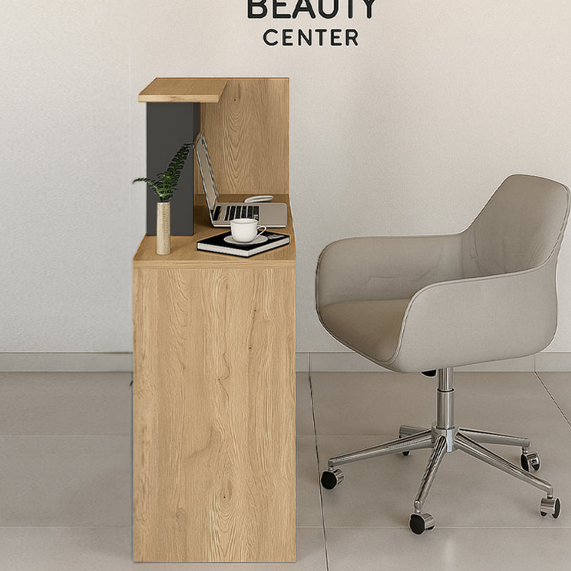 Γραφείο υποδοχής - reception Enter Megapap χρώμα sepet oak - ανθρακί 86,9x40x110,3εκ. - Hippiehome.gr