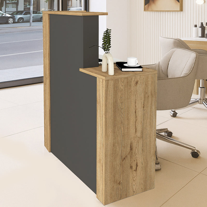 Γραφείο υποδοχής - reception Enter Megapap χρώμα sepet oak - ανθρακί 86,9x40x110,3εκ. - Hippiehome.gr