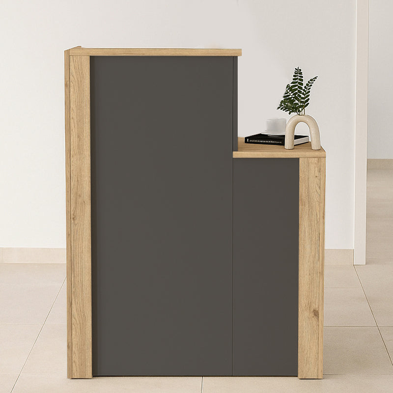 Γραφείο υποδοχής - reception Enter Megapap χρώμα sepet oak - ανθρακί 86,9x40x110,3εκ. - Hippiehome.gr