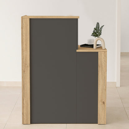 Γραφείο υποδοχής - reception Enter Megapap χρώμα sepet oak - ανθρακί 86,9x40x110,3εκ. - Hippiehome.gr