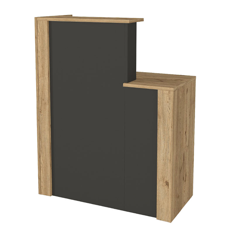 Γραφείο υποδοχής - reception Enter Megapap χρώμα sepet oak - ανθρακί 86,9x40x110,3εκ. - Hippiehome.gr