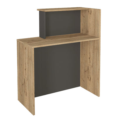 Γραφείο υποδοχής - reception Enter Megapap χρώμα sepet oak - ανθρακί 86,9x40x110,3εκ. - Hippiehome.gr