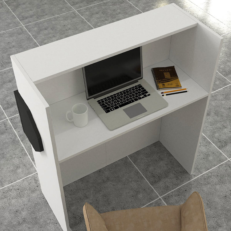 Γραφείο υποδοχής - reception Aloha Megapap με LED χρώμα λευκό - ανθρακί 95,5x40x110,3εκ. - Hippiehome.gr