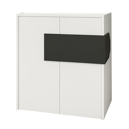 Γραφείο υποδοχής - reception Aloha Megapap με LED χρώμα λευκό - ανθρακί 95,5x40x110,3εκ. - Hippiehome.gr