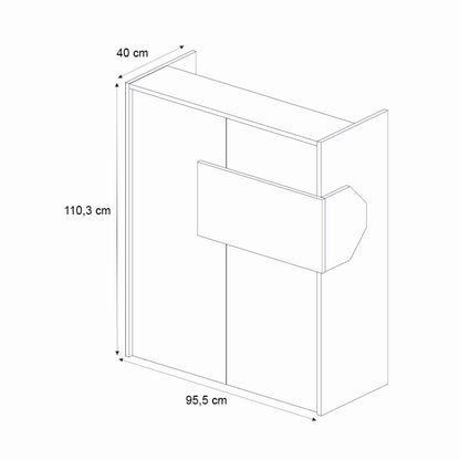 Γραφείο υποδοχής - reception Aloha Megapap με LED χρώμα λευκό - ανθρακί 95,5x40x110,3εκ. - Hippiehome.gr