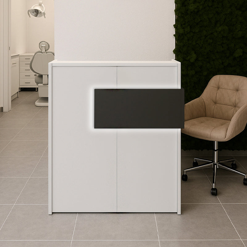 Γραφείο υποδοχής - reception Aloha Megapap με LED χρώμα λευκό - ανθρακί 95,5x40x110,3εκ. - Hippiehome.gr