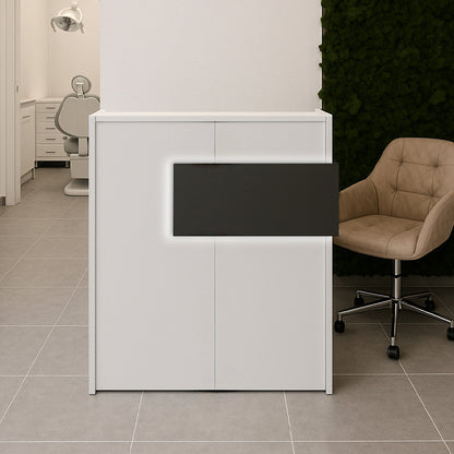 Γραφείο υποδοχής - reception Aloha Megapap με LED χρώμα λευκό - ανθρακί 95,5x40x110,3εκ. - Hippiehome.gr