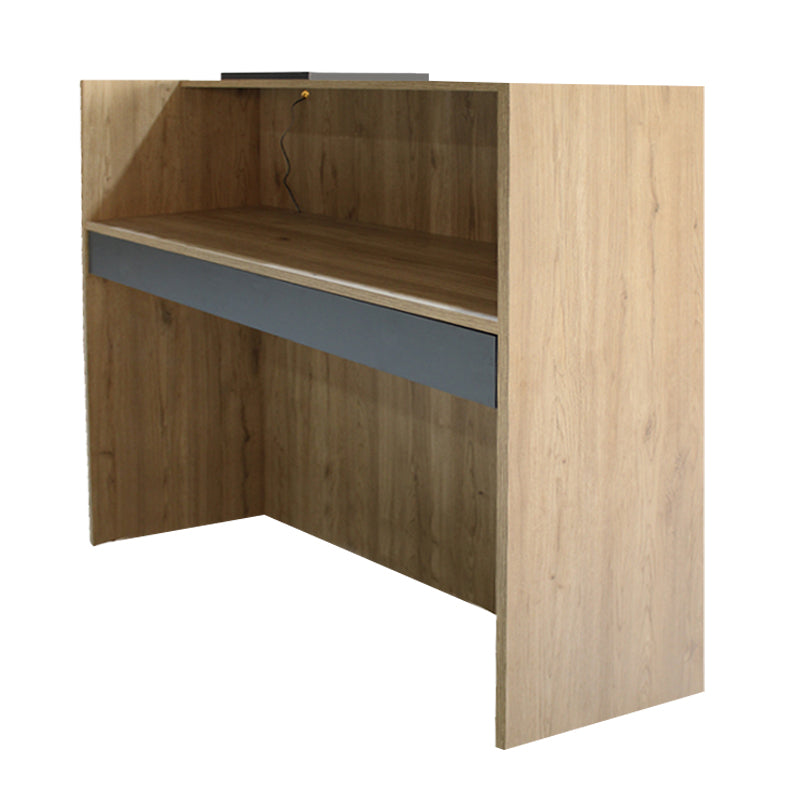 Γραφείο υποδοχής - reception Navita Megapap με LED χρώμα sepet oak - ανθρακί 113,6x42x111,8εκ. - Hippiehome.gr