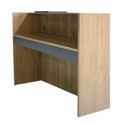 Γραφείο υποδοχής - reception Navita Megapap με LED χρώμα sepet oak - ανθρακί 113,6x42x111,8εκ. - Hippiehome.gr