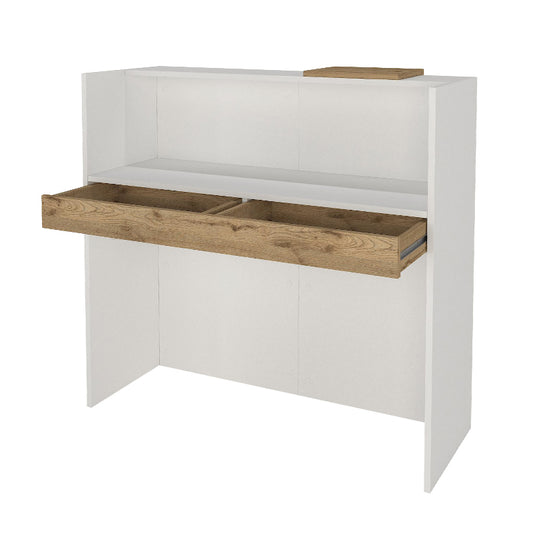 Γραφείο υποδοχής - reception Navita Megapap με LED χρώμα λευκό - sepet oak 113,6x42x111,8εκ. - Hippiehome.gr