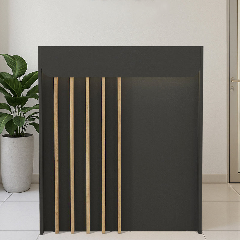 Γραφείο υποδοχής - reception Karibu Megapap με LED χρώμα ανθρακί - sepet oak 90x40x100εκ. - Hippiehome.gr