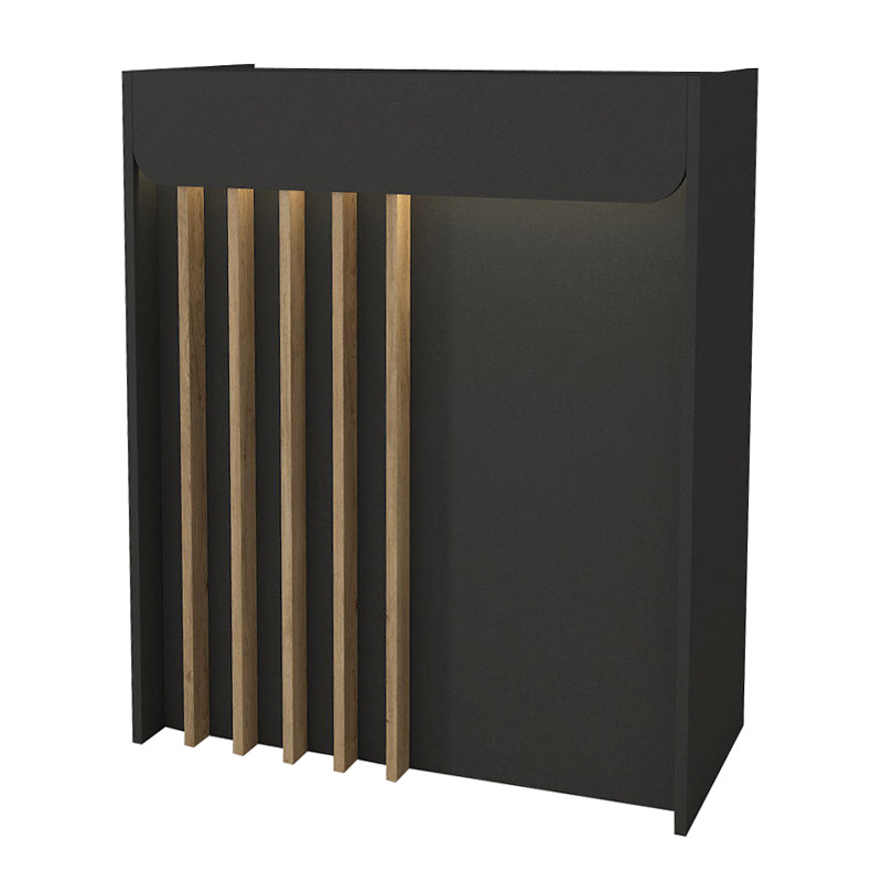 Γραφείο υποδοχής - reception Karibu Megapap με LED χρώμα ανθρακί - sepet oak 90x40x100εκ. - Hippiehome.gr