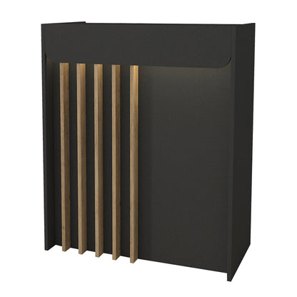 Γραφείο υποδοχής - reception Karibu Megapap με LED χρώμα ανθρακί - sepet oak 90x40x100εκ. - Hippiehome.gr