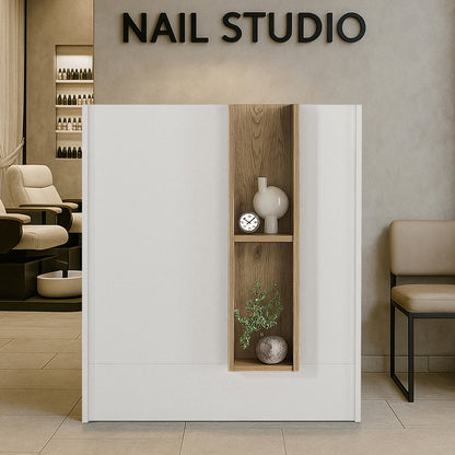 Γραφείο υποδοχής - reception Bonveno Megapap χρώμα λευκό - sepet oak 90x43,2x110εκ. - Hippiehome.gr