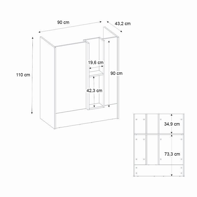 Γραφείο υποδοχής - reception Bonveno Megapap χρώμα λευκό - sepet oak 90x43,2x110εκ. - Hippiehome.gr
