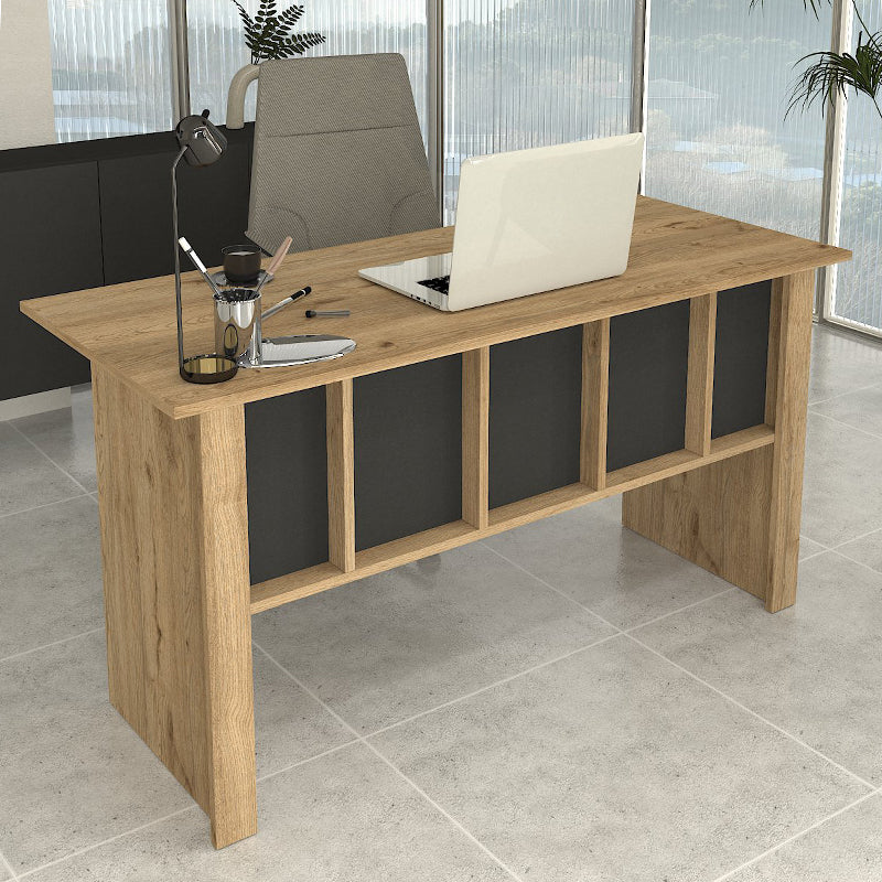 Γραφείο εργασίας Nika Megapap χρώμα sepet oak - ανθρακί 140x60x75εκ. - Hippiehome.gr