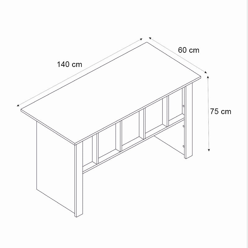 Γραφείο εργασίας Nika Megapap χρώμα sepet oak - ανθρακί 140x60x75εκ. - Hippiehome.gr