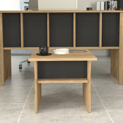 Τραπεζάκι σαλονιού - γραφείου Nika Megapap χρώμα sepet oak - ανθρακί 45x45x40εκ. - Hippiehome.gr