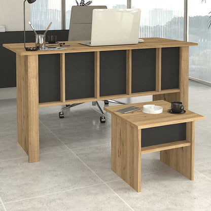 Τραπεζάκι σαλονιού - γραφείου Nika Megapap χρώμα sepet oak - ανθρακί 45x45x40εκ. - Hippiehome.gr