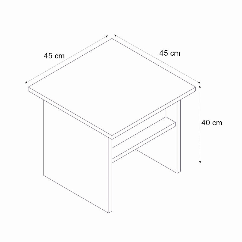 Τραπεζάκι σαλονιού - γραφείου Nika Megapap χρώμα sepet oak - ανθρακί 45x45x40εκ. - Hippiehome.gr