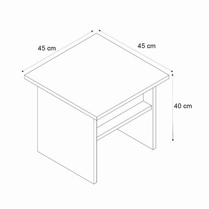 Τραπεζάκι σαλονιού - γραφείου Nika Megapap χρώμα sepet oak - ανθρακί 45x45x40εκ. - Hippiehome.gr