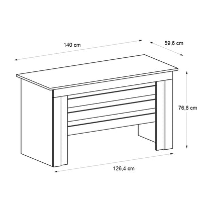 Γραφείο εργασίας Epito Megapap χρώμα ανθρακί - sepet oak 140x59,6x76,8εκ. - Hippiehome.gr